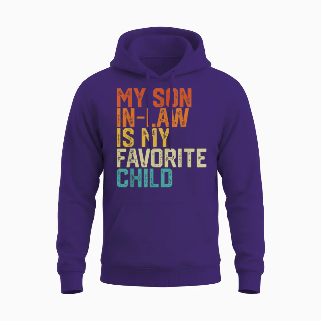 My Son in Law Is My Favorite Child Funny Retro Vintage Unisex Hoodie in Purple