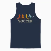 Team Soccer Lover Retro Vintage Sports Unisex Tank Top in Navy - 1