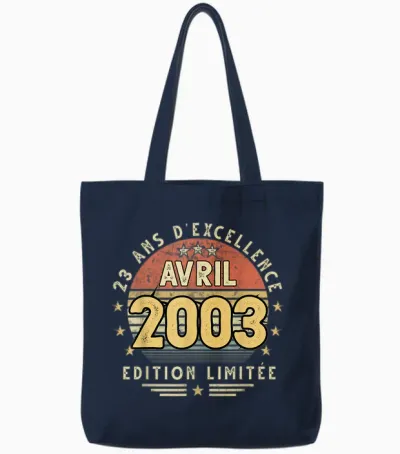 Avril 2003 Cadeau Anniversaire Avril 2003 23 Ans Homme Femme Tote Bags - Navy