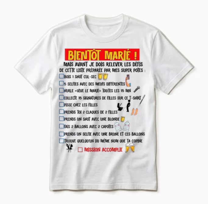 Man Soon Married! Future Wedding Mission Challenges Evg T-Shirt, White, S Unisex T-Shirt in White