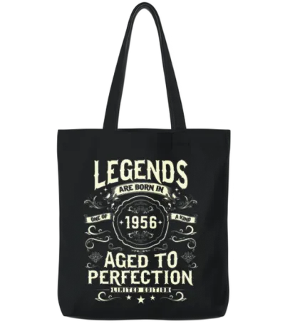 1956 Legends: Timeless Birthday Gift Tote Bags - Black