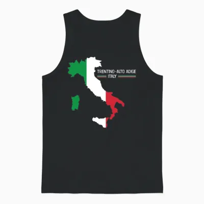 Trentino Alto Adige Italy Map Region Italy Unisex Tank Top - Black