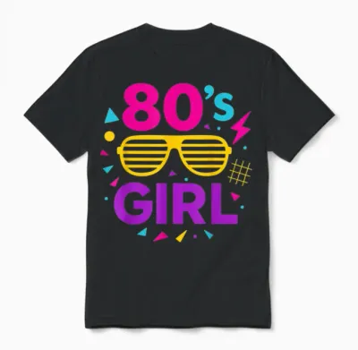 Lunettes De Soleil Rétro Pour Fille Des Années 80 Avec Style Années 80 Unisex T-Shirt - Black