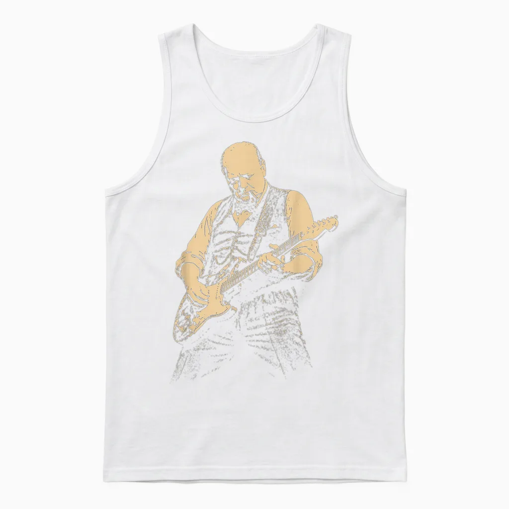 Winston Churchill Guitare Vintage Unisex Tank Top in White