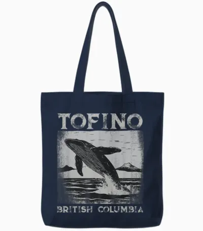 Tofino Colombie-Britannique Baleine Grise île De Vancouver Canada Tote Bags - Navy