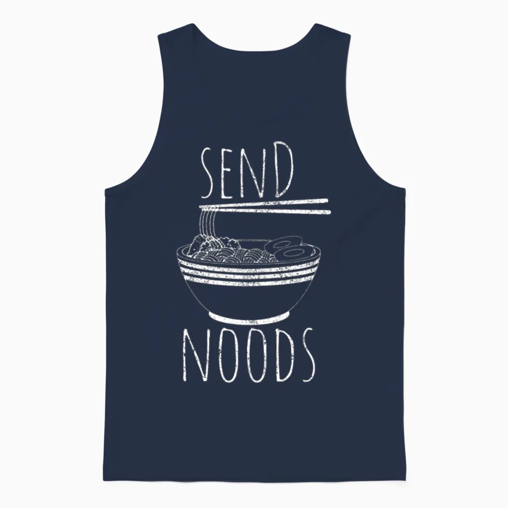 Send Noods - Funny Noodle Asian Food Gift Unisex Tank Top in Navy