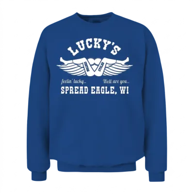 Luckys Feelin Lucky Well You Are Spread Eagle Unisex Sweatshirt - Royal