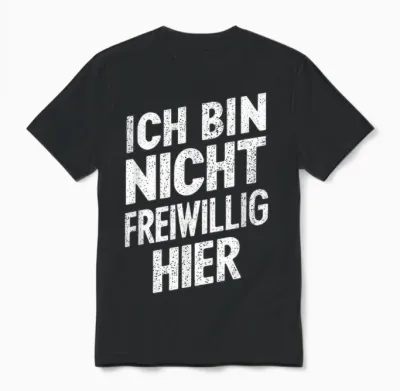 Ich Bin Nicht Voluntig Hier Lustiger Sarkastischer Spruch Unisex T-Shirt - Black