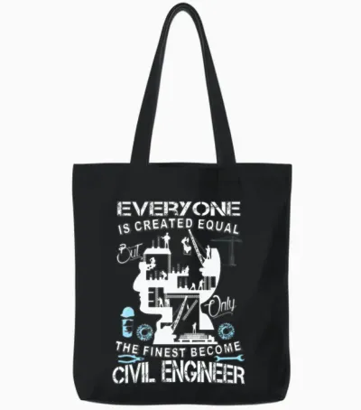 Civil Engineer - the Finese Become Civil Enginee Tote Bags - Black