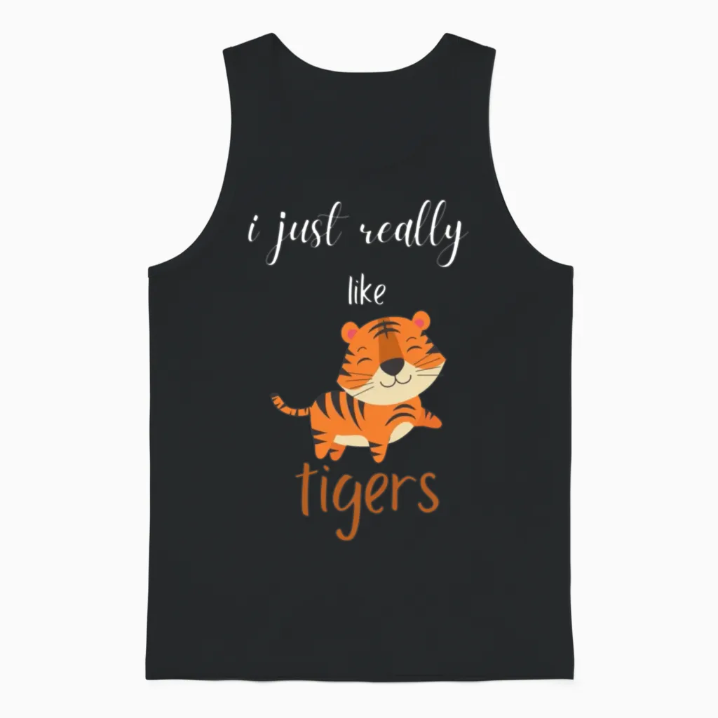 Funny Tiger Unisex Tank Top in Black