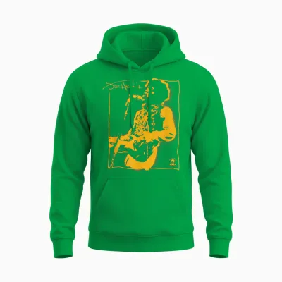 Jimi Hendrix Spray Paint Graffiti Portrait Vintage Band Unisex Hoodie - Irish Green