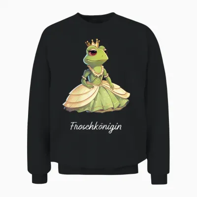 Frog Queen of the Frogs Girls' Carnival T-Shirt, Black Unisex Sweatshirt - Black