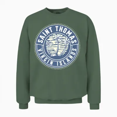 Saint Thomas U.s. Virgin Islands Unisex Sweatshirt - Military Green