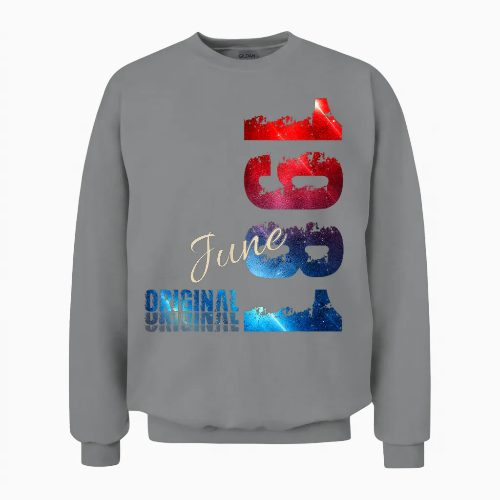 45 Ans Anniversaire Homme Cadeau Juin 1981 Vintage Unisex Sweatshirt in Sport Grey