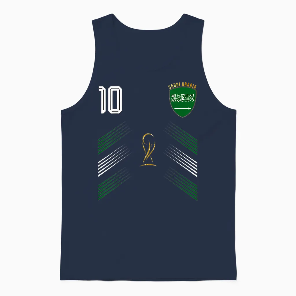 Saudi Arabia Flag Saudi Arabian Pride Lovers Retro Unisex Tank Top in Navy
