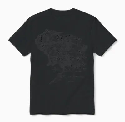 The Lord of the Rings Middle-Earth Map Back Print Unisex T-Shirt - Black