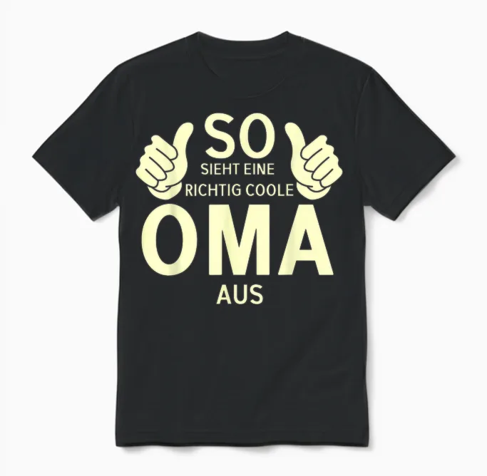 So Sieht Eine Richtig Coole Oma Aus Quote T-Shirt, Black, S Unisex T-Shirt in Black