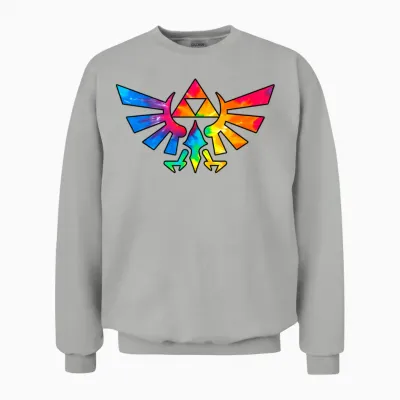 Legend of Zelda Triforce Symbol Tie Dye Unisex Sweatshirt - Ash