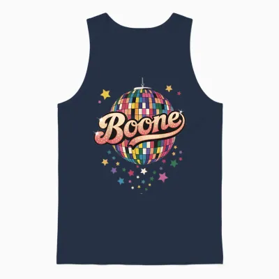 Girl Retro Boone First Name Personalized Heart Unisex Tank Top - Navy