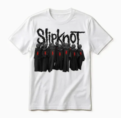 Slipknot Choir Symbol Music Band Back T-Shirt, Black, S Unisex T-Shirt - White