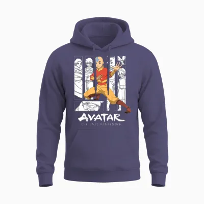 Child Avatar the Last Airbender Aang Character Ride-On Kids T-Shirt, Black, 2 Unisex Hoodie - Heather Sport Dark Navy