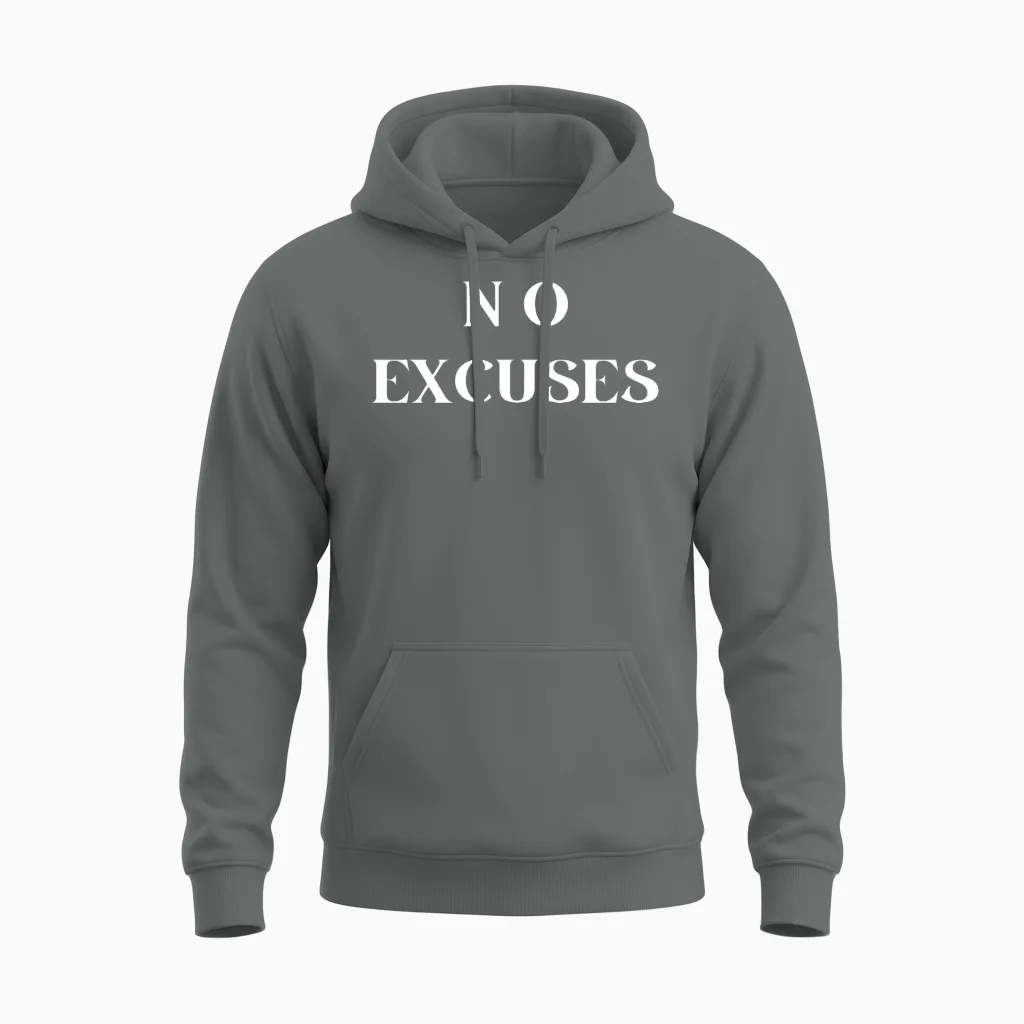 No Excuses Unisex Hoodie in Graphite Heather