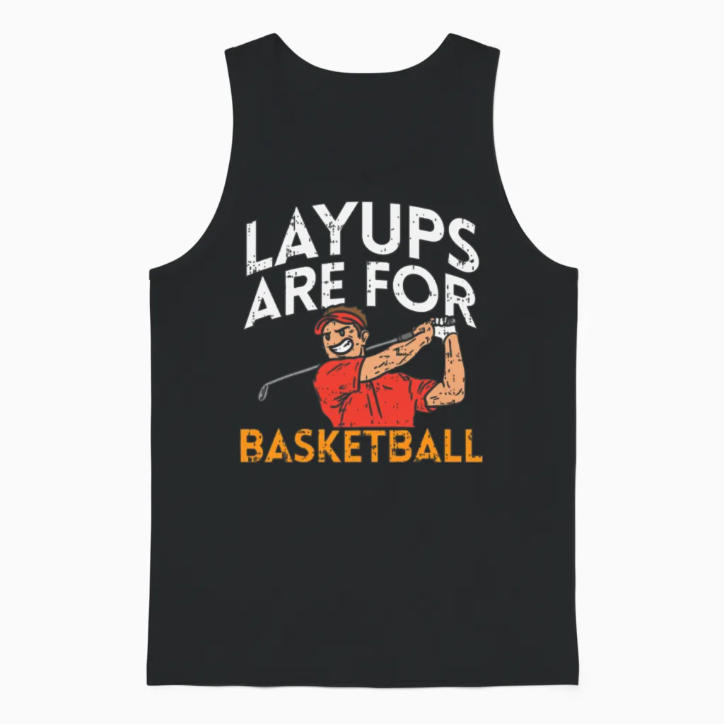 Funny Golf Gifts Unisex Tank Top in Black