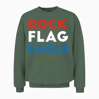 Rock Flag Eagle Unisex Sweatshirt - Military Green