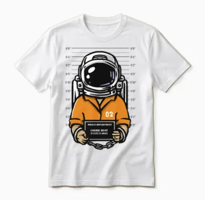 Funny Astronaut Unisex T-Shirt - White