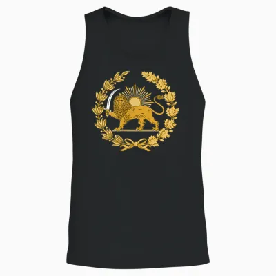 Shir O Khorshid Iran Lion & Sun Flag Emblem Persian Heritage Unisex Tank Top - Black