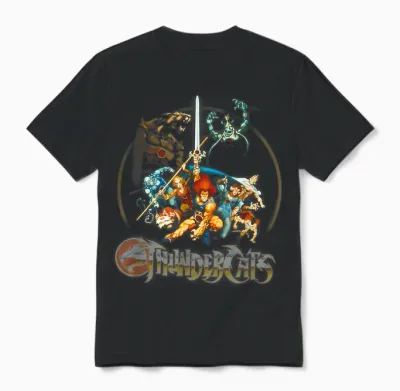 Thundercats Circle Group Shot Logo T-Shirt, Black Unisex T-Shirt - Black