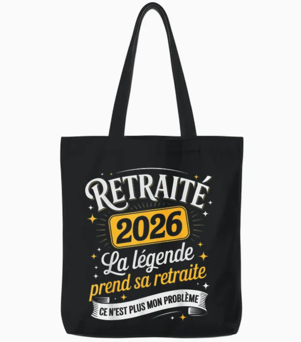 Retired 2026 Man Humor the Legend Retires 2026 Tote Bags in Black