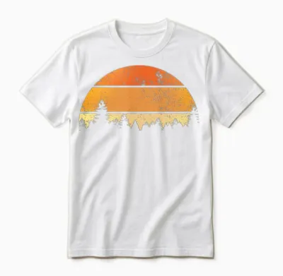 Retro Sunset Forest Unisex T-Shirt - White