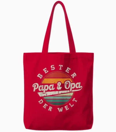 Bester Papa Und Opa Der Welt Opi Vatertag Retro Style Tote Bags - Red