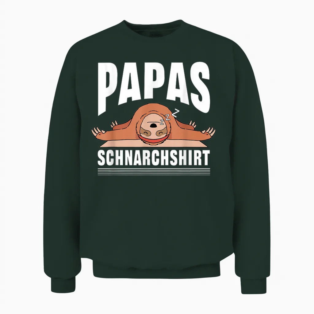 Papas Schnarchshirt | Schlafshirt Pyjama Schlafanzug Vater Unisex Sweatshirt in Forest