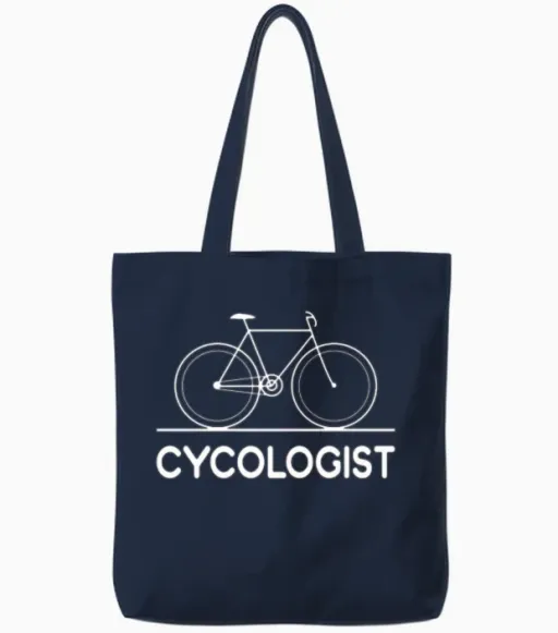 Cycologist Funny Biker Tote Bags - Navy