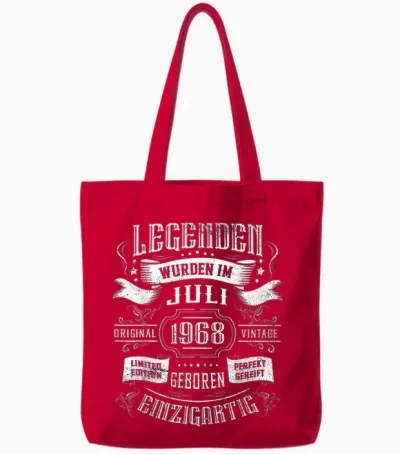 56. Geburtstag Legenden Wurden Im Juli 1968 Geboren Tote Bags - Red