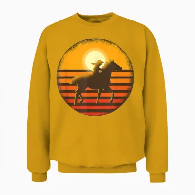 Chevaux De Western Filles Cheval De Western équitation Unisex Sweatshirt - Gold