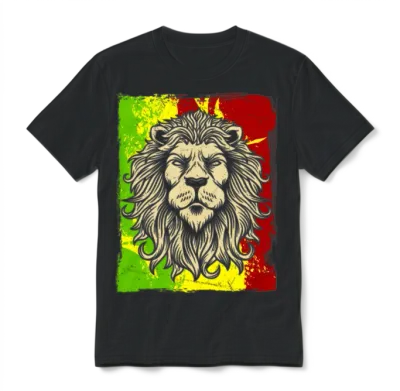 Reggae Jamaican Lion Rasta African Unisex T-Shirt - Black