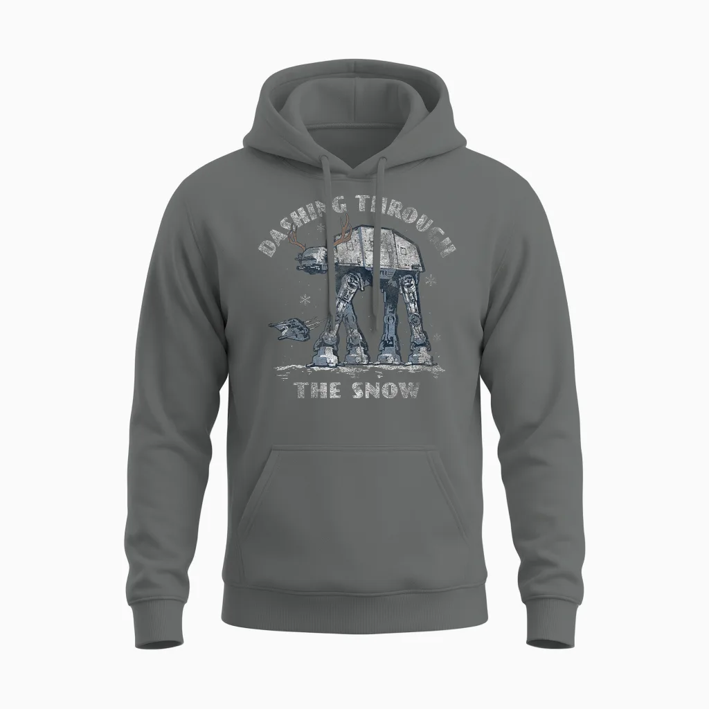 Star Wars Christmas At-At Walker Dashing Through the Snow Unisex Hoodie in Graphite Heather