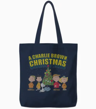 Peanuts Charlie Brown Christmas Special Tote Bags - Navy