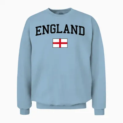 Englische Flagge Herren Damen Kinder England Unisex Sweatshirt - Light Blue