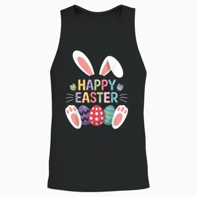 Chemises De Pâques Joyeuses Pour Filles Et Garçons, œufs De Lapin Amusants Unisex Tank Top - Black