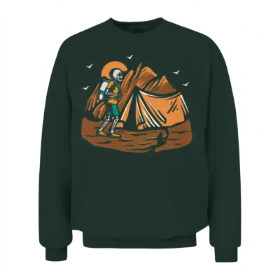 Hiking Hike Skeleton Skull Nature Unisex Sweatshirt - Forest