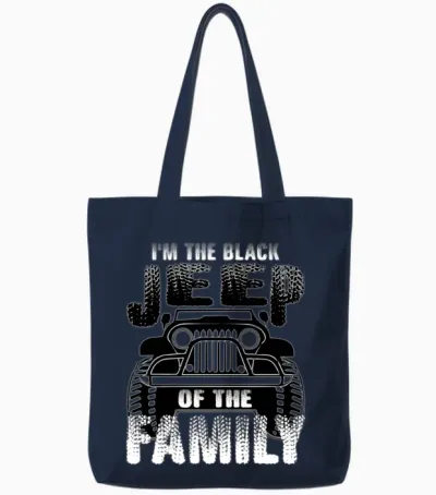 I Am Black Jeep of the Family Tote Bags - Navy