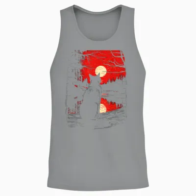 Graphic Illustration Cat T-Shirt, Black, S Unisex Tank Top - Sport Grey