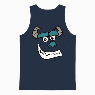 Disney Pixar Monsters Inc Sulley Face Costume Unisex Tank Top - Navy
