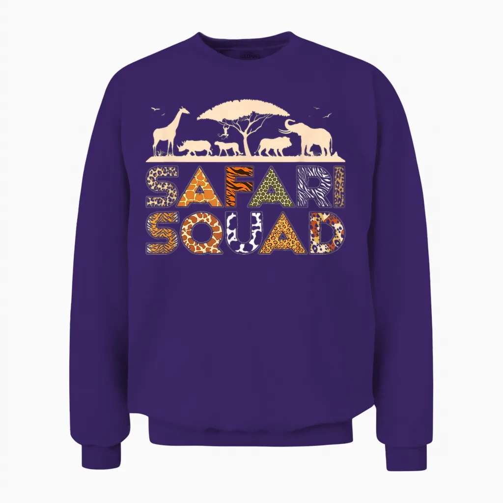 Safari Squad African Safari Unisex Sweatshirt in Purple