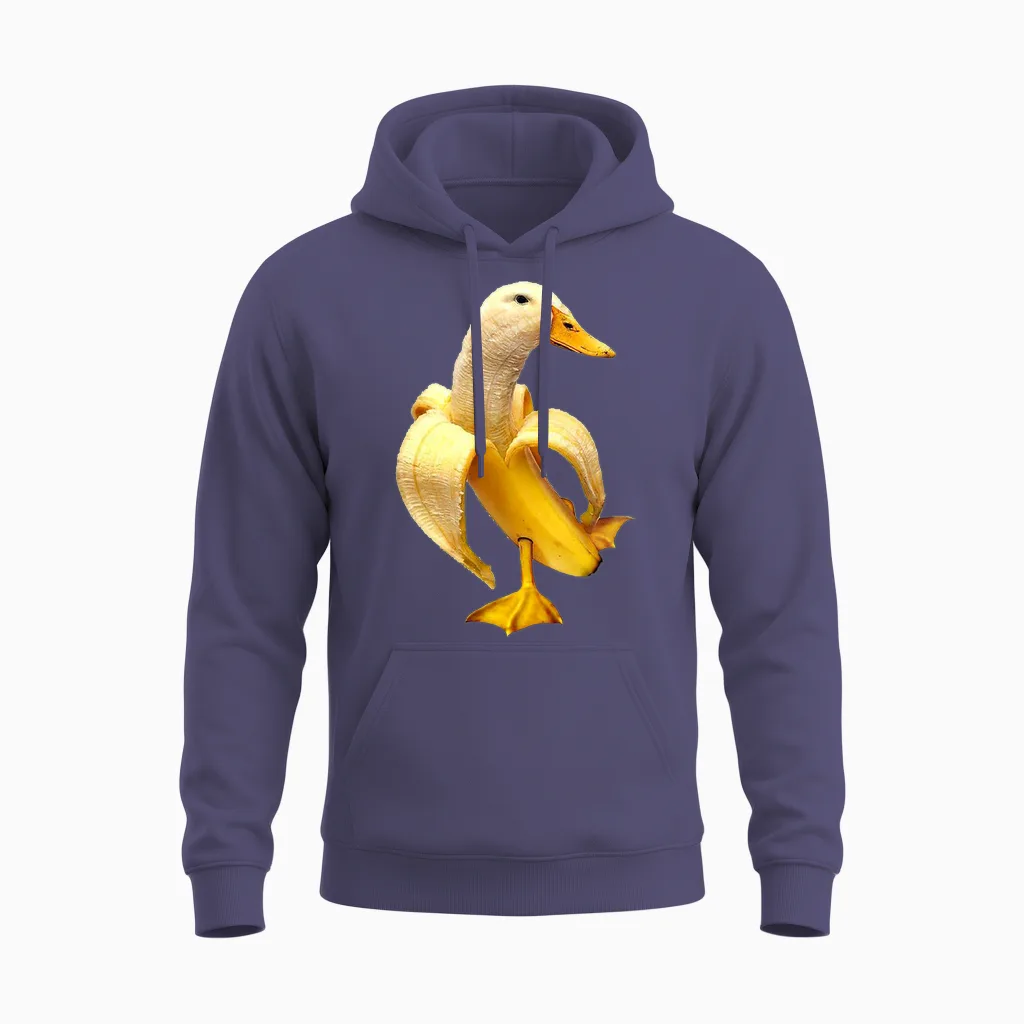 Bananen-Ente Unisex Hoodie in Heather Sport Dark Navy