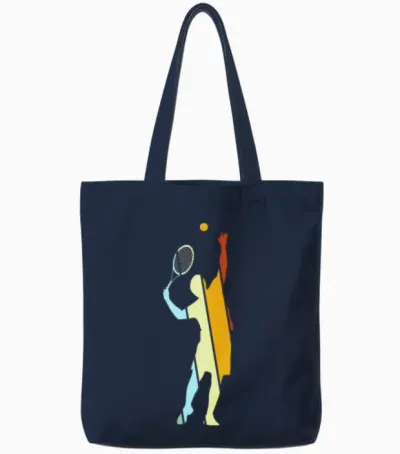 Tennis Retro Tote Bags - Navy
